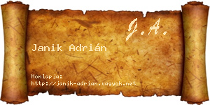 Janik Adrián névjegykártya